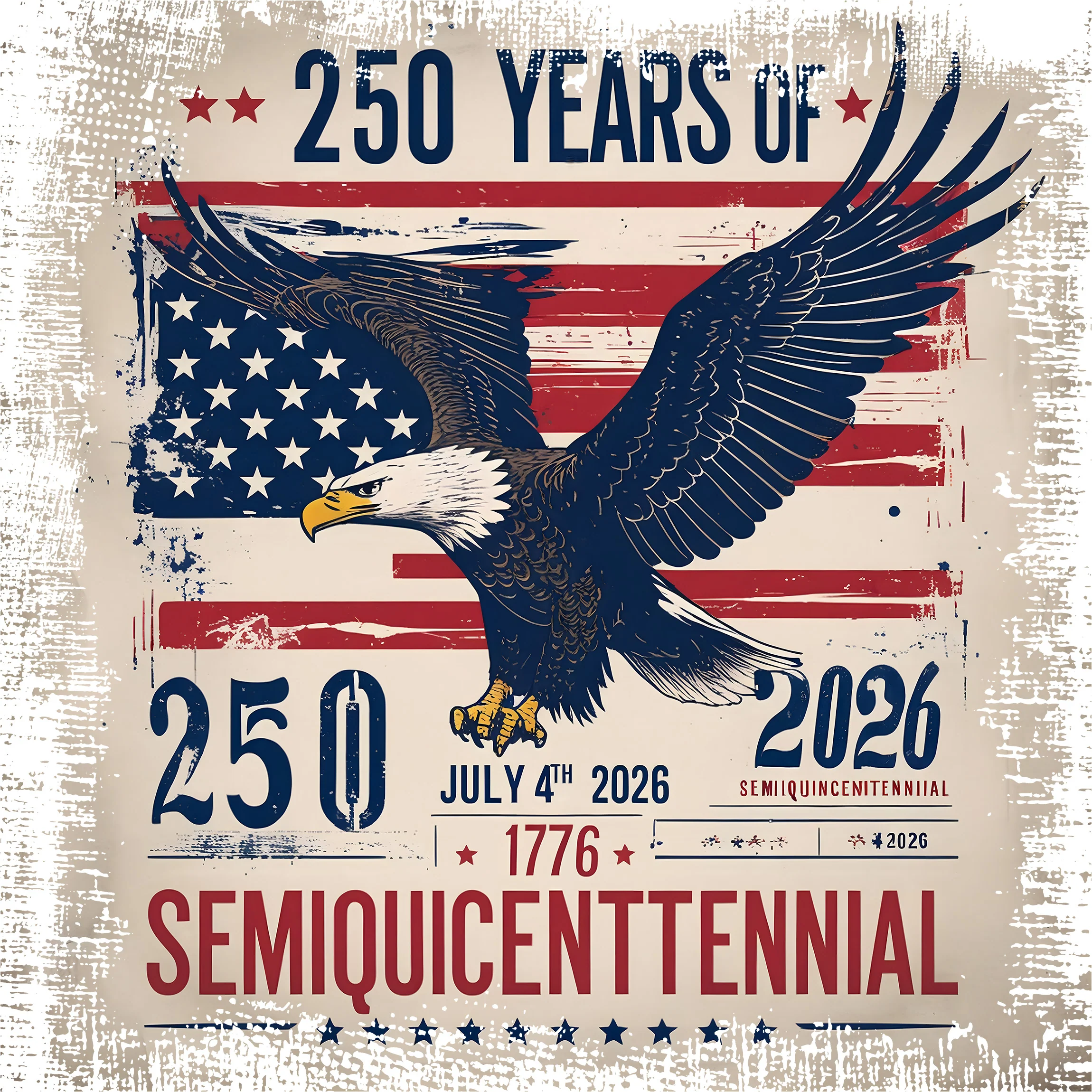 🦅 Celebrate 250 Years of Freedom with Our Semiquicentennial DTF Transfer! - Image 2