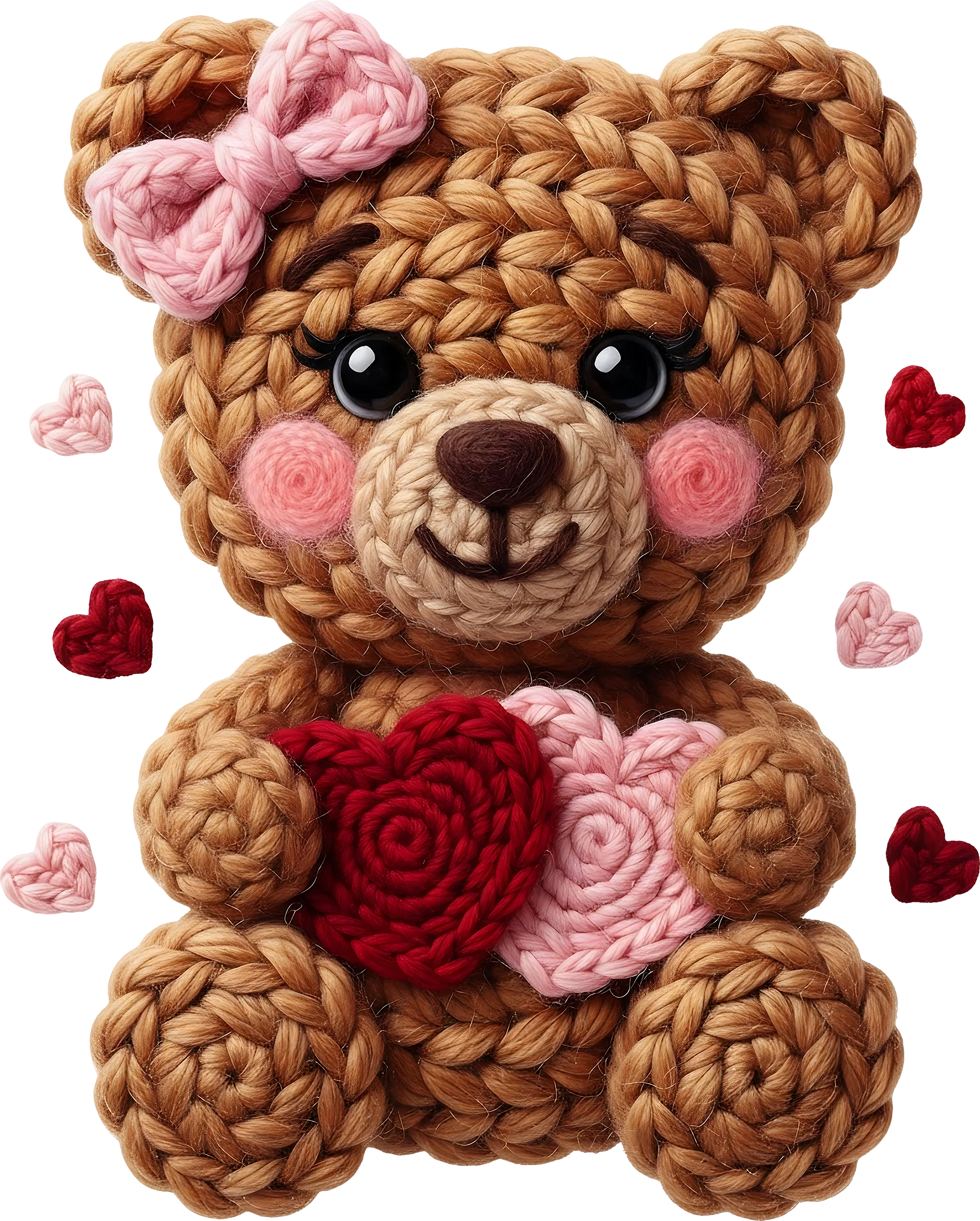 🧶 "Crochet Cutie" Faux Yarn Teddy Bear DTF Transfer - Image 2