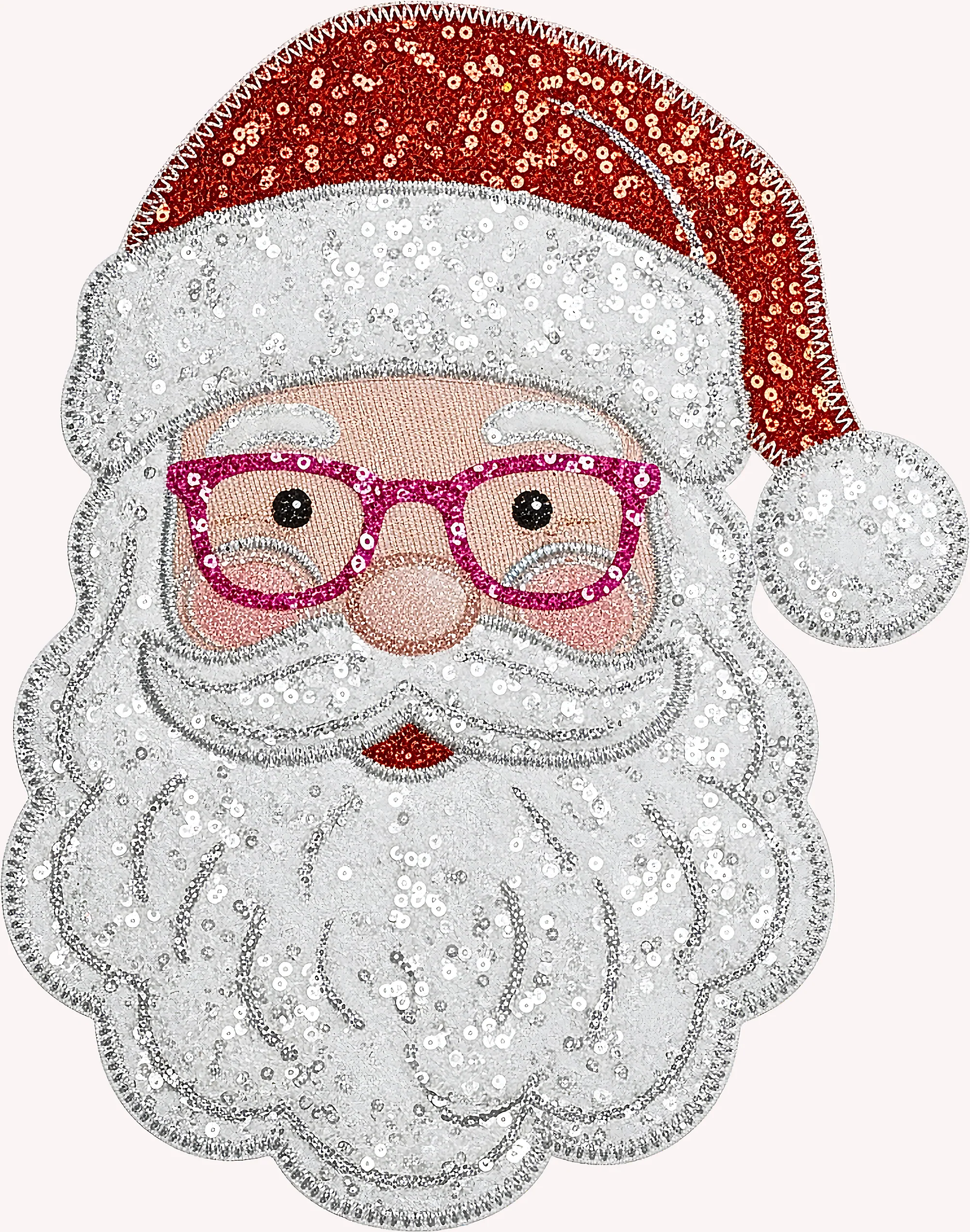 "Glam Santa" Faux Sequin Patch – Premium DTF Transfer - Image 3