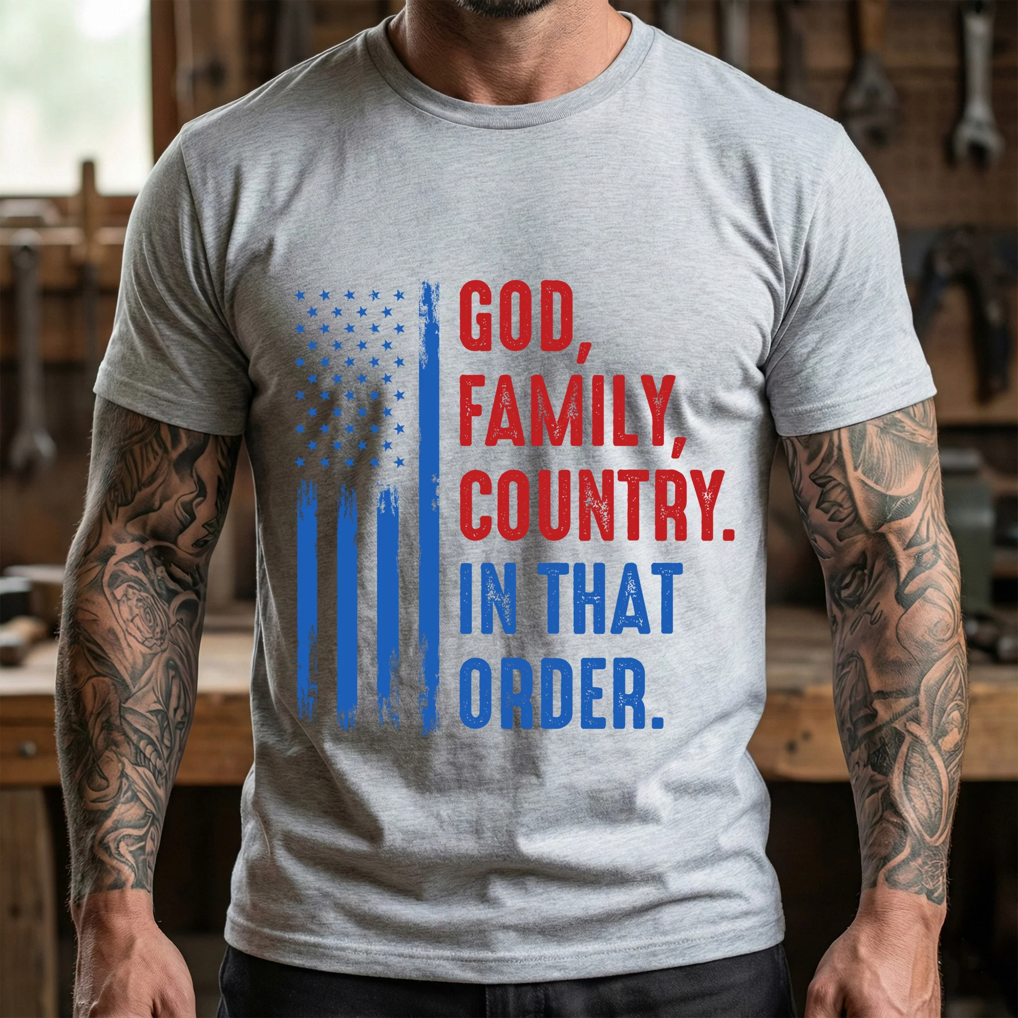 God Family Country | Patriotic Values Ready-to-Press DTF Transfer