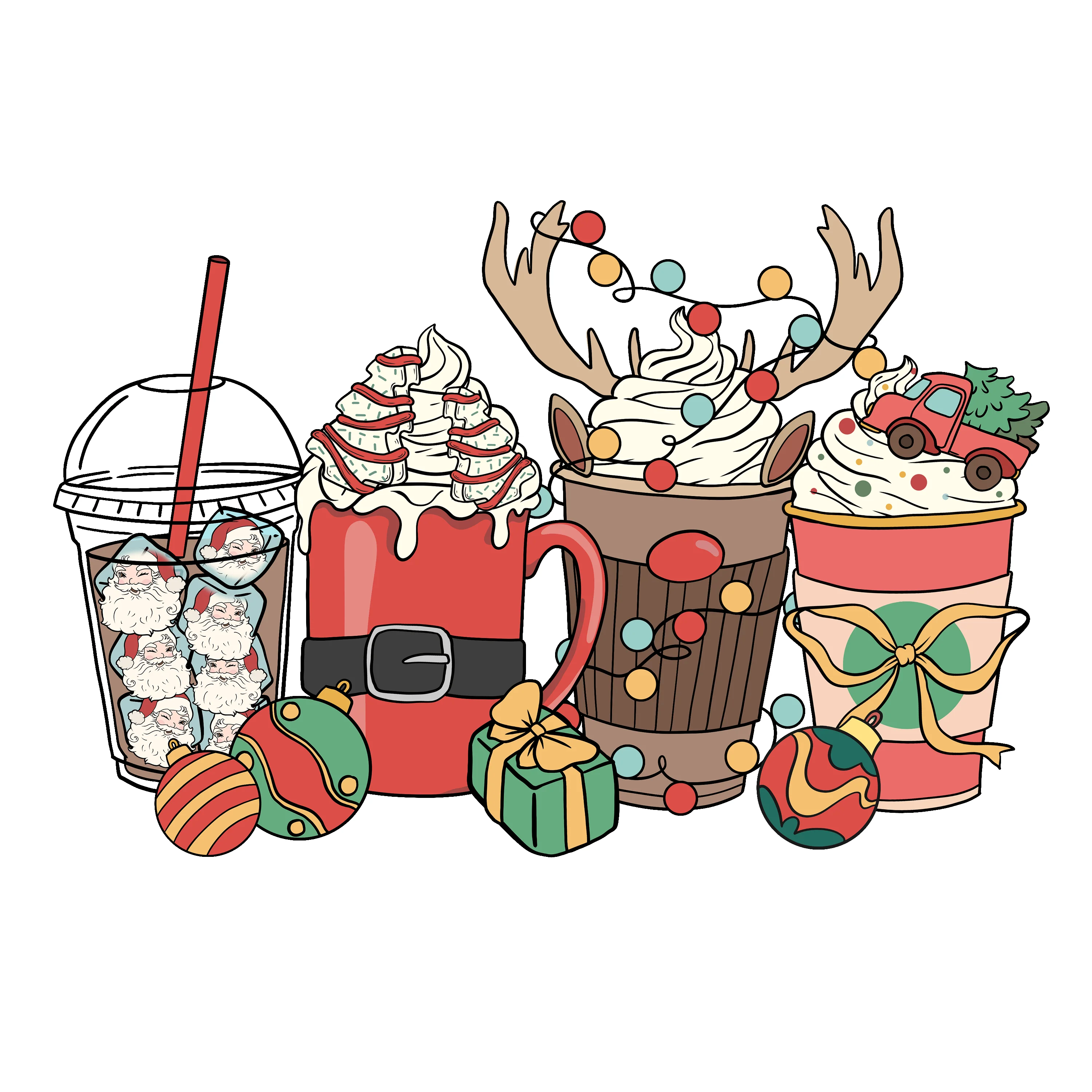 Holiday Coffee Flight DTF Heat Transfer - Image 4
