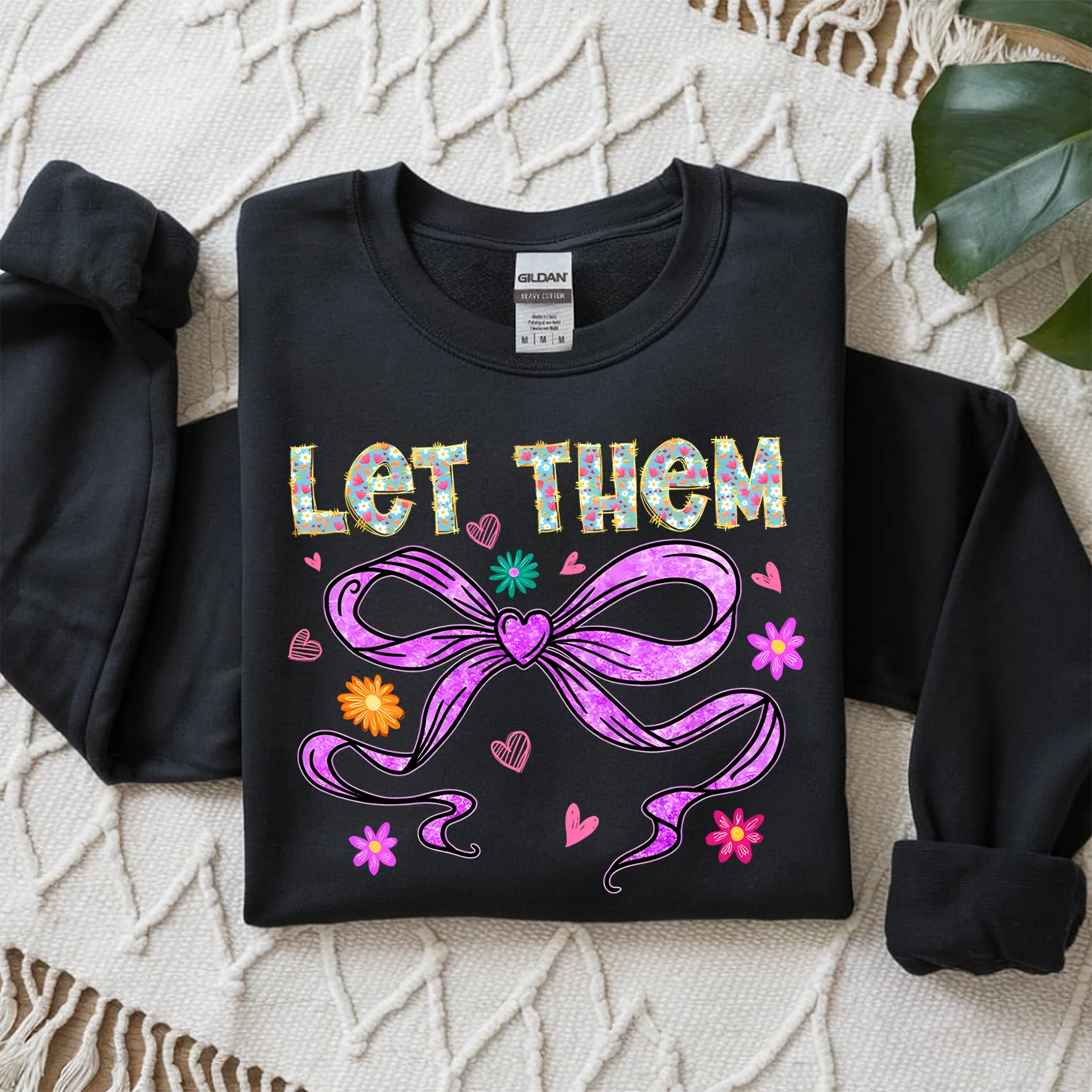 "Let Them" Purple Bow & Floral Edition | Direct to Film (DTF) Transfer