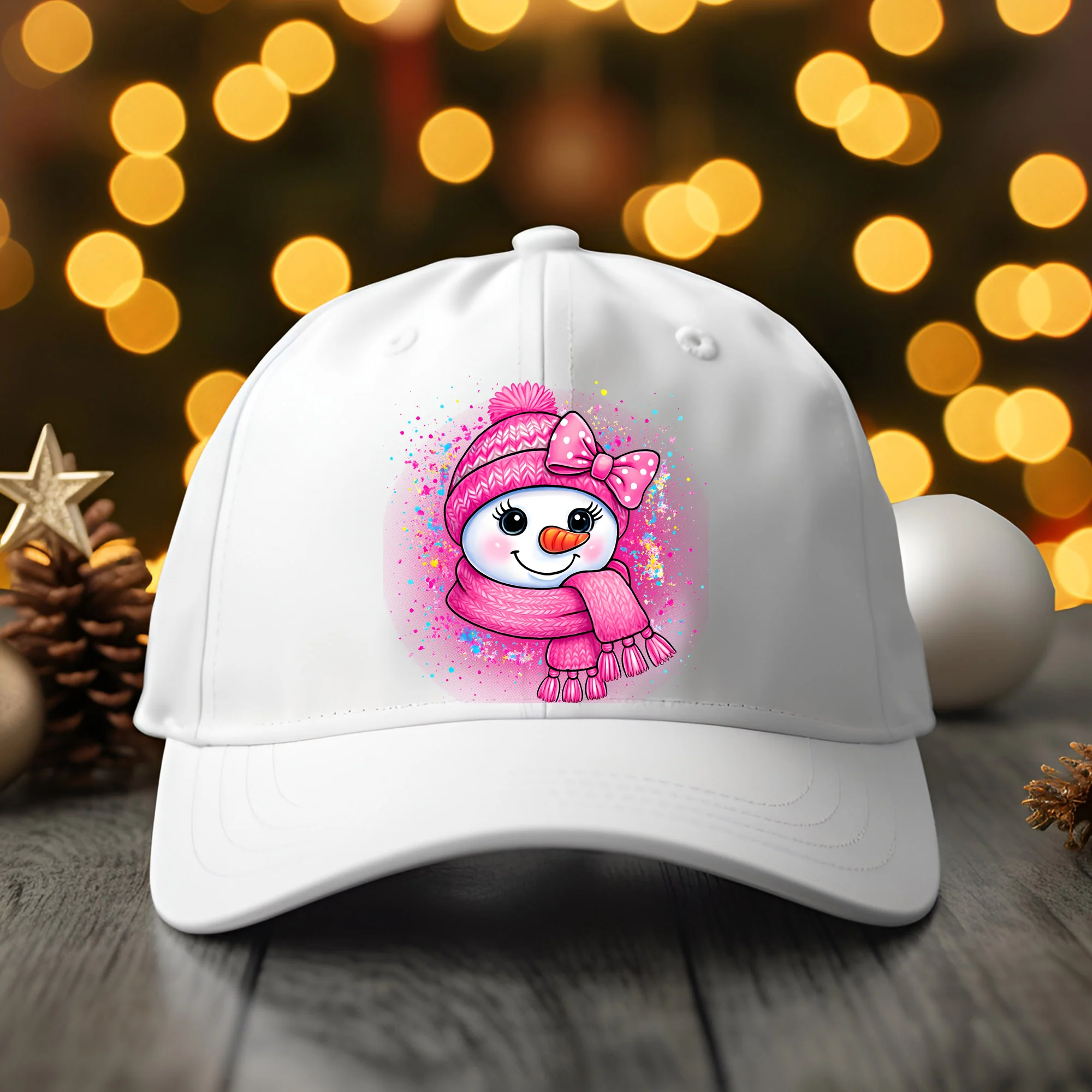 "Pretty in Pink" Snowgirl Splatter – Premium DTF Transfer - Image 4