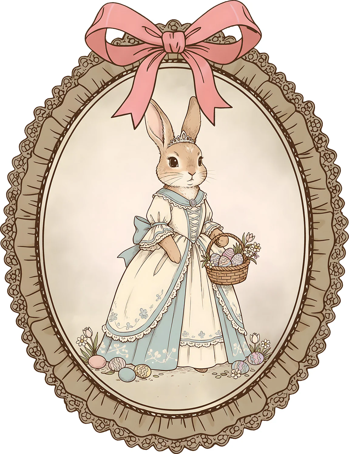Retro Latch Hook Easter Bow DTF Transfer - Ready to Press Easter Designs - Image 3
