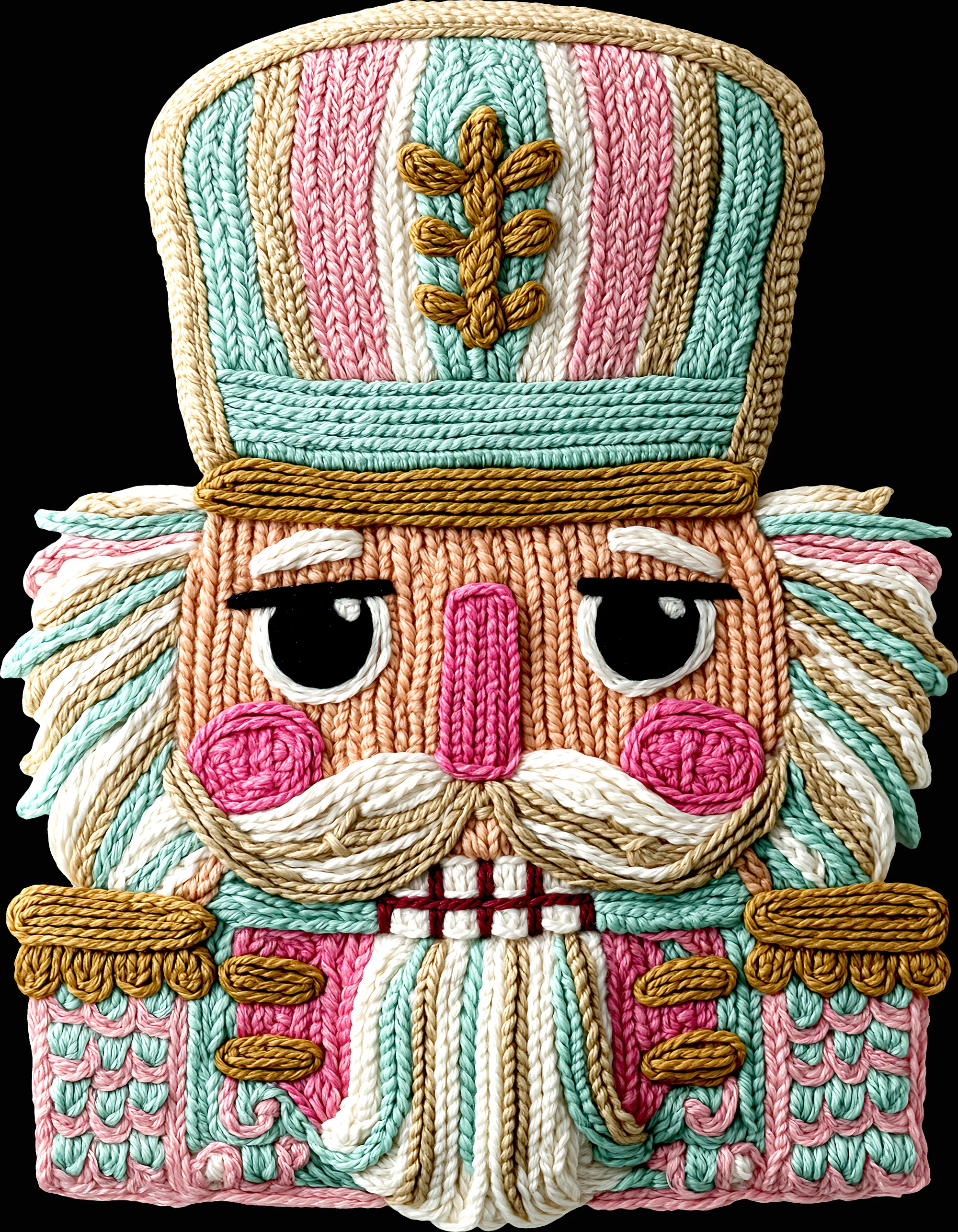 "Sugar Plum" Faux Knit Nutcracker – Premium DTF Transfer - Image 4
