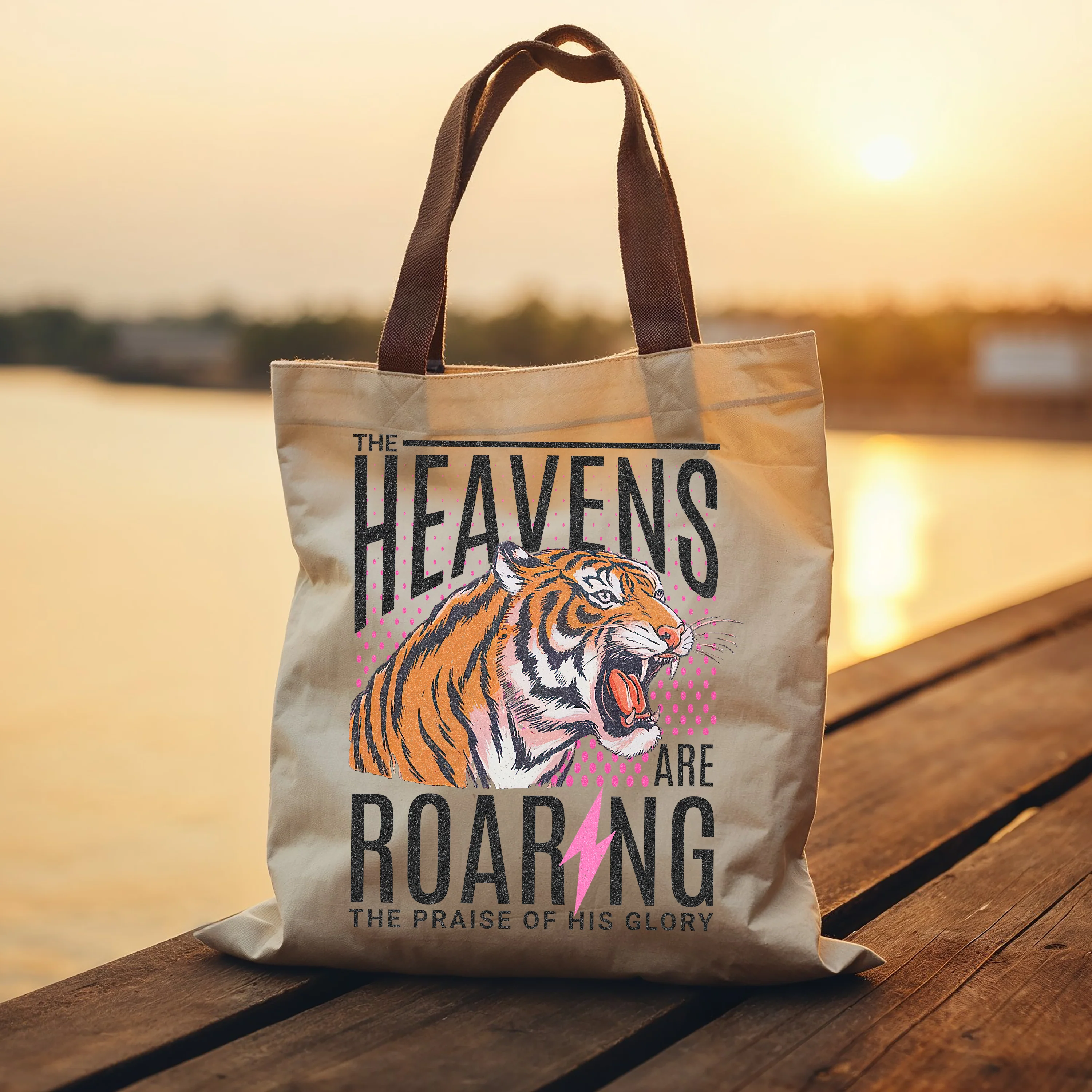 "The Heavens Are Roaring" Retro Tiger – Premium DTF Transfer - Image 3